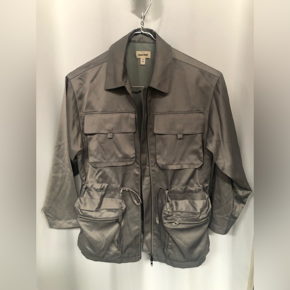 Satin-like Utility Jacket